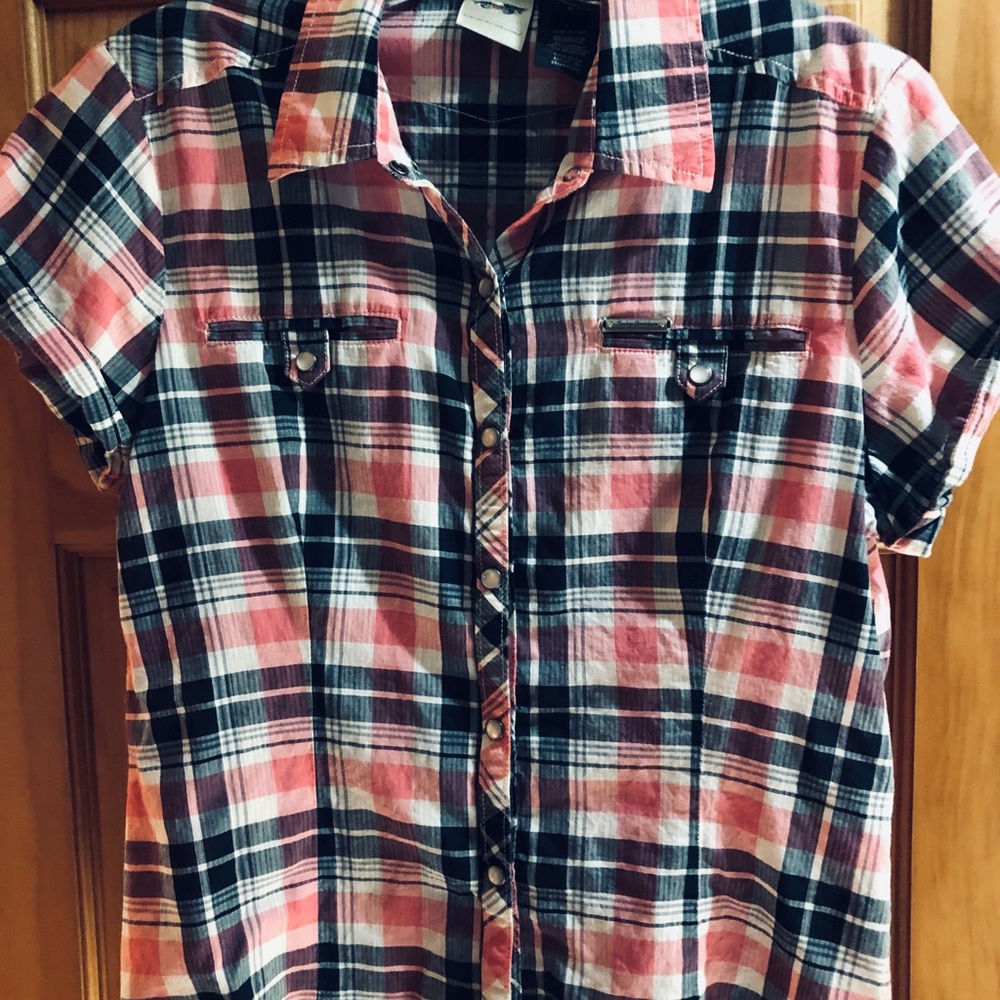 Harley pink and black shirt